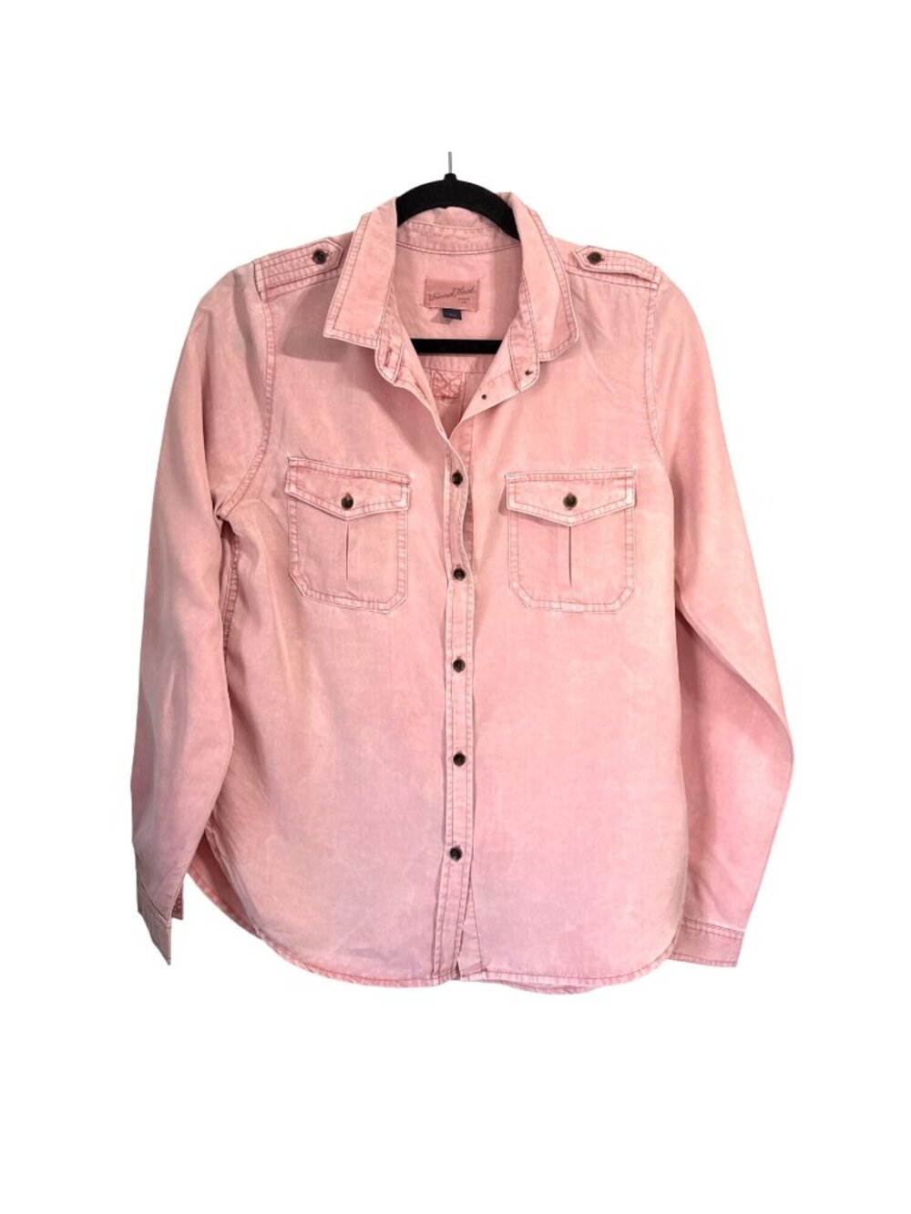 Universal Thread Pink Button-Down Utility Shirt Long Sleeve Double Chest Pockets